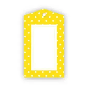 Sambellina Yellow with White Polka Dot Party Tags - 12 Pack LIMITED STOCK