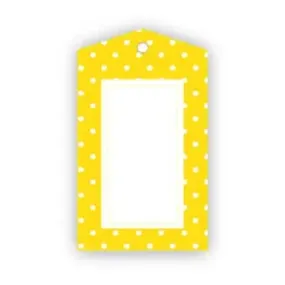 Sambellina Yellow with White Polka Dot Party Tags - 12 Pack LIMITED STOCK