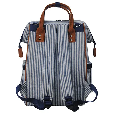 Seersucker Navy NGIL Diaper Bag/Travel Backpack