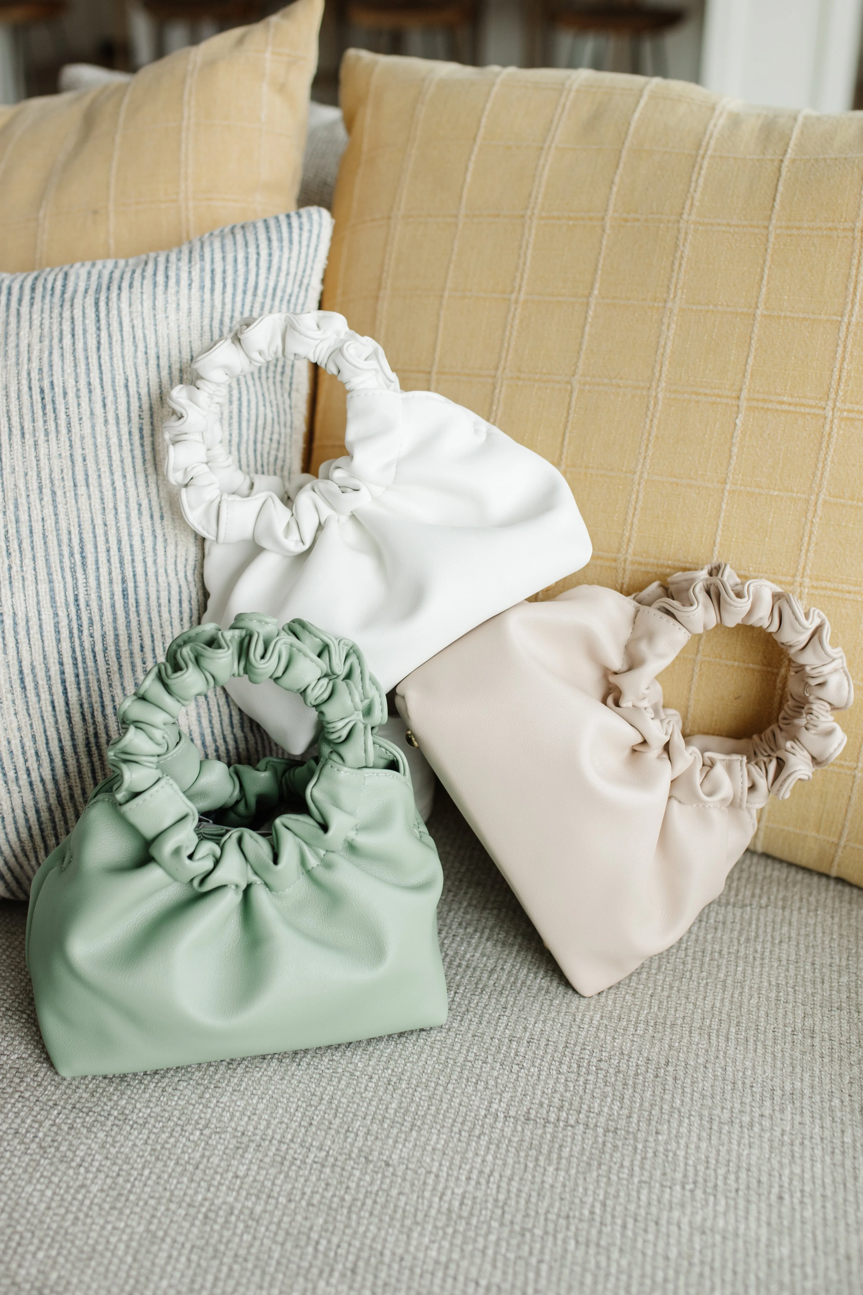 Serena Scrunchie Bag In Beige