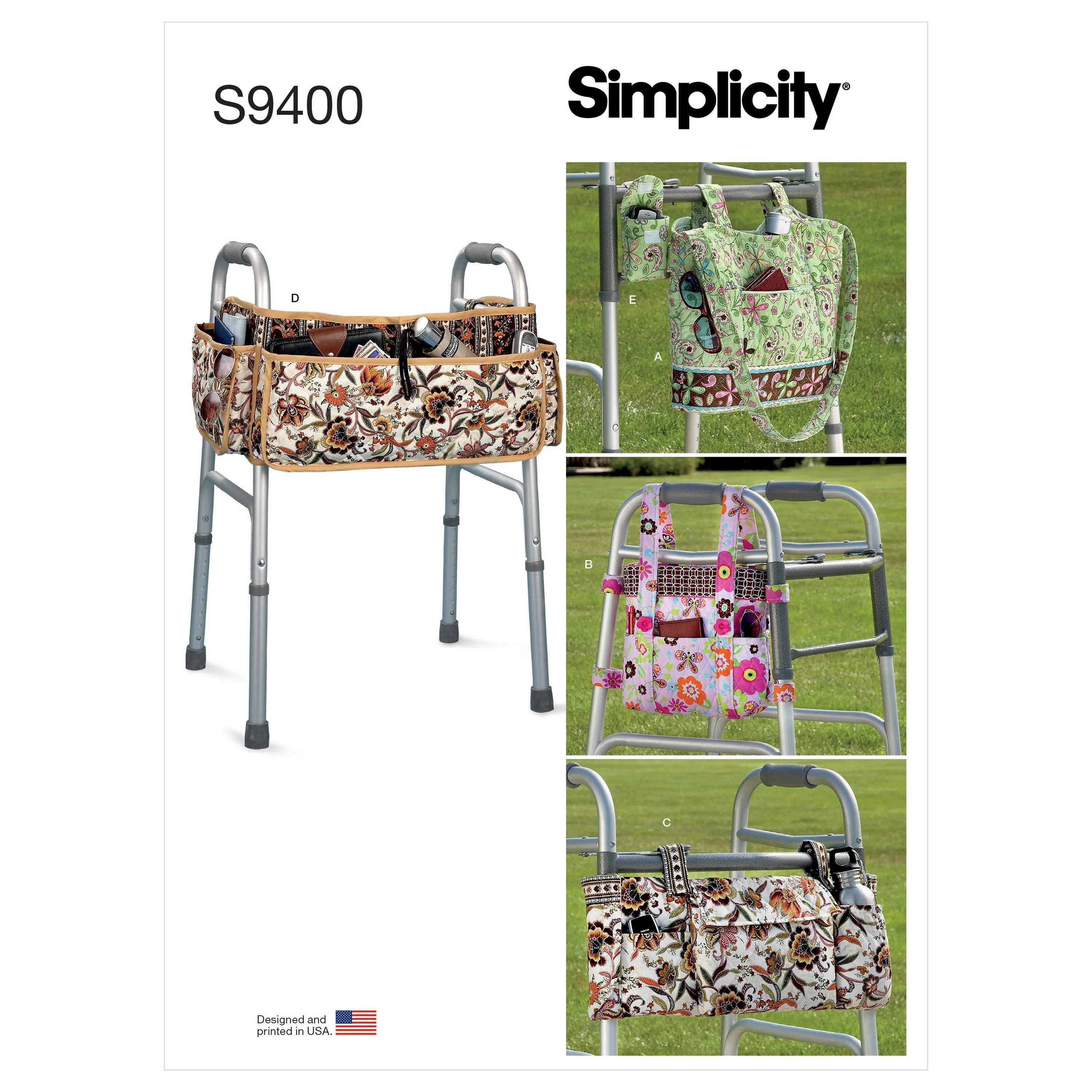 Simplicity Sewing Pattern 9400 Walker Accessories, Bag and Organizer