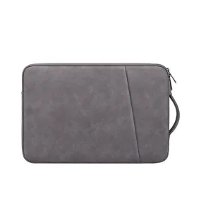 Sleek And Stylish Slant Zipper Designed Laptop Sleeve- Khaki