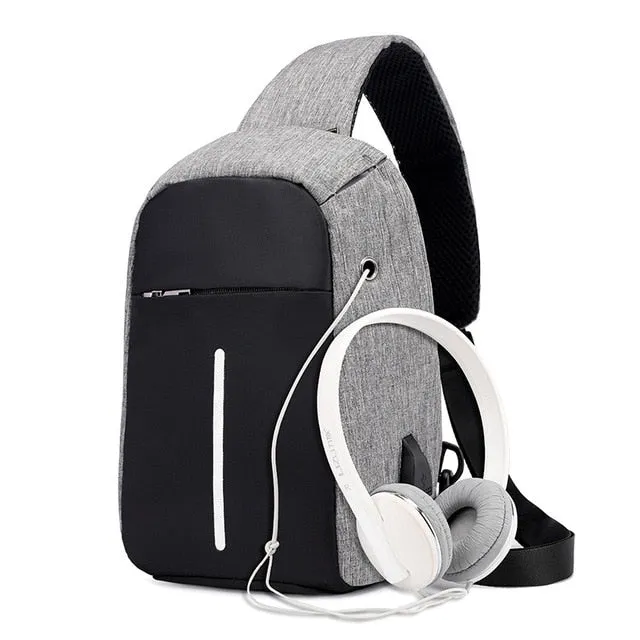 Small Original Anti-Theft Backpack Cross Body Single Shoulder With USB Charging