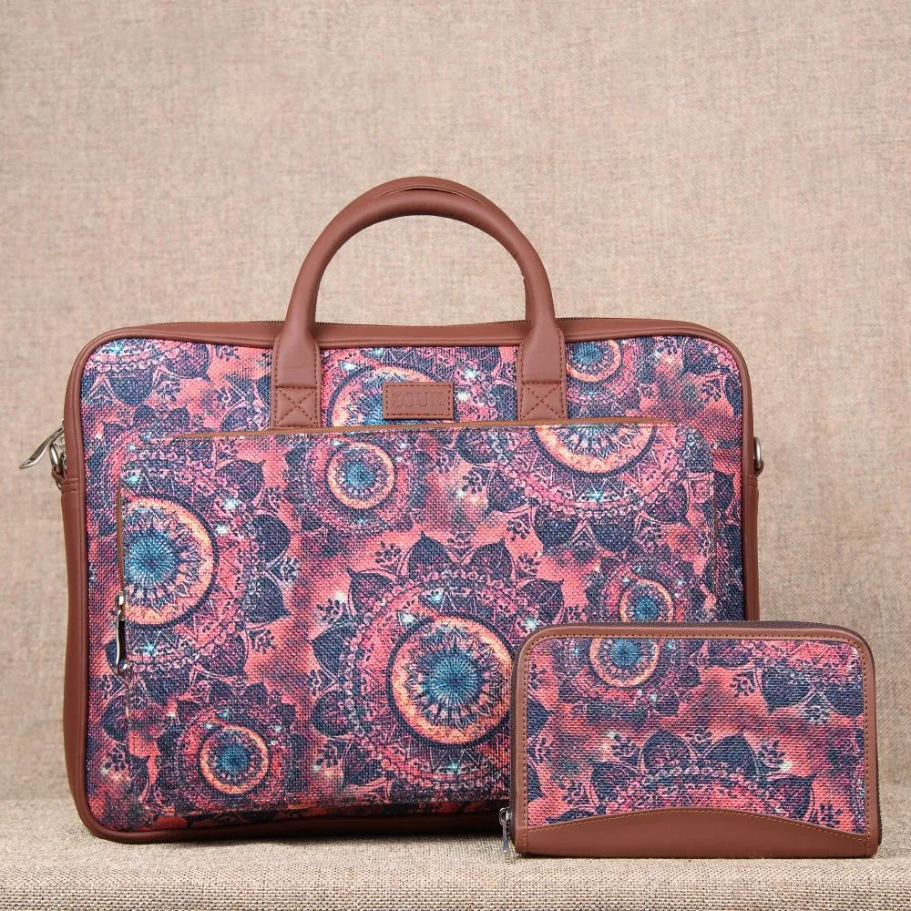 Space Chakra Combo - Laptop Bag & Chain Wallet