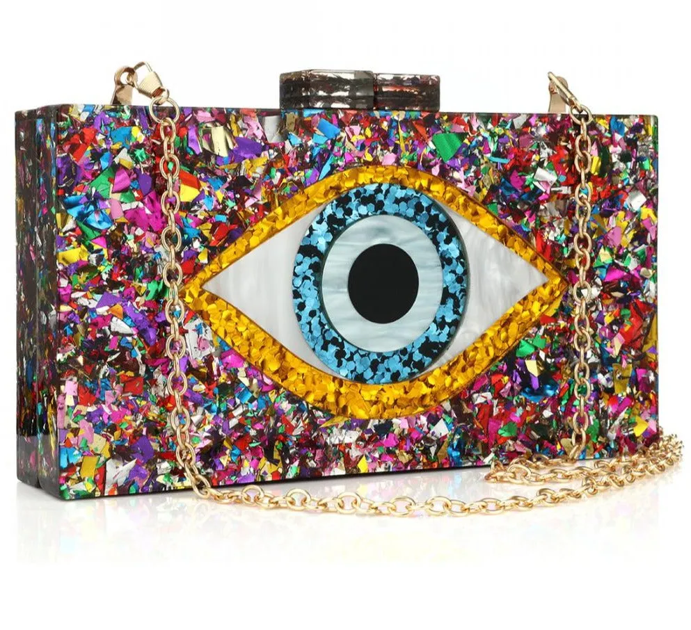 Sparkling Eye Clutch Bag