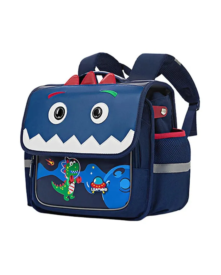 Square Shape 3D Tail Dino Space Theme School Kid's Backpack