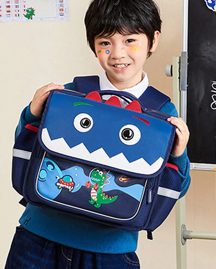 Square Shape 3D Tail Dino Space Theme School Kid's Backpack