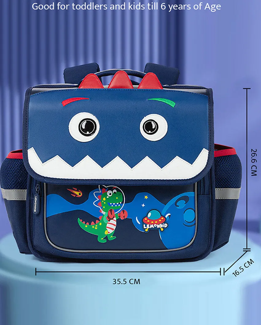 Square Shape 3D Tail Dino Space Theme School Kid's Backpack