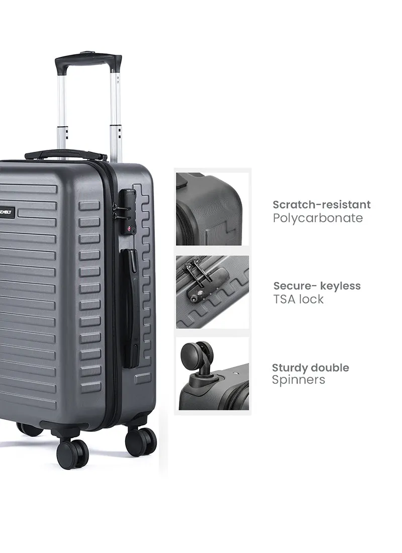 Stark Edge Combo | Grey | Cabin Hard Luggage with Backpack