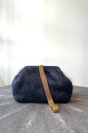 Susan Navy Mohair Clutch