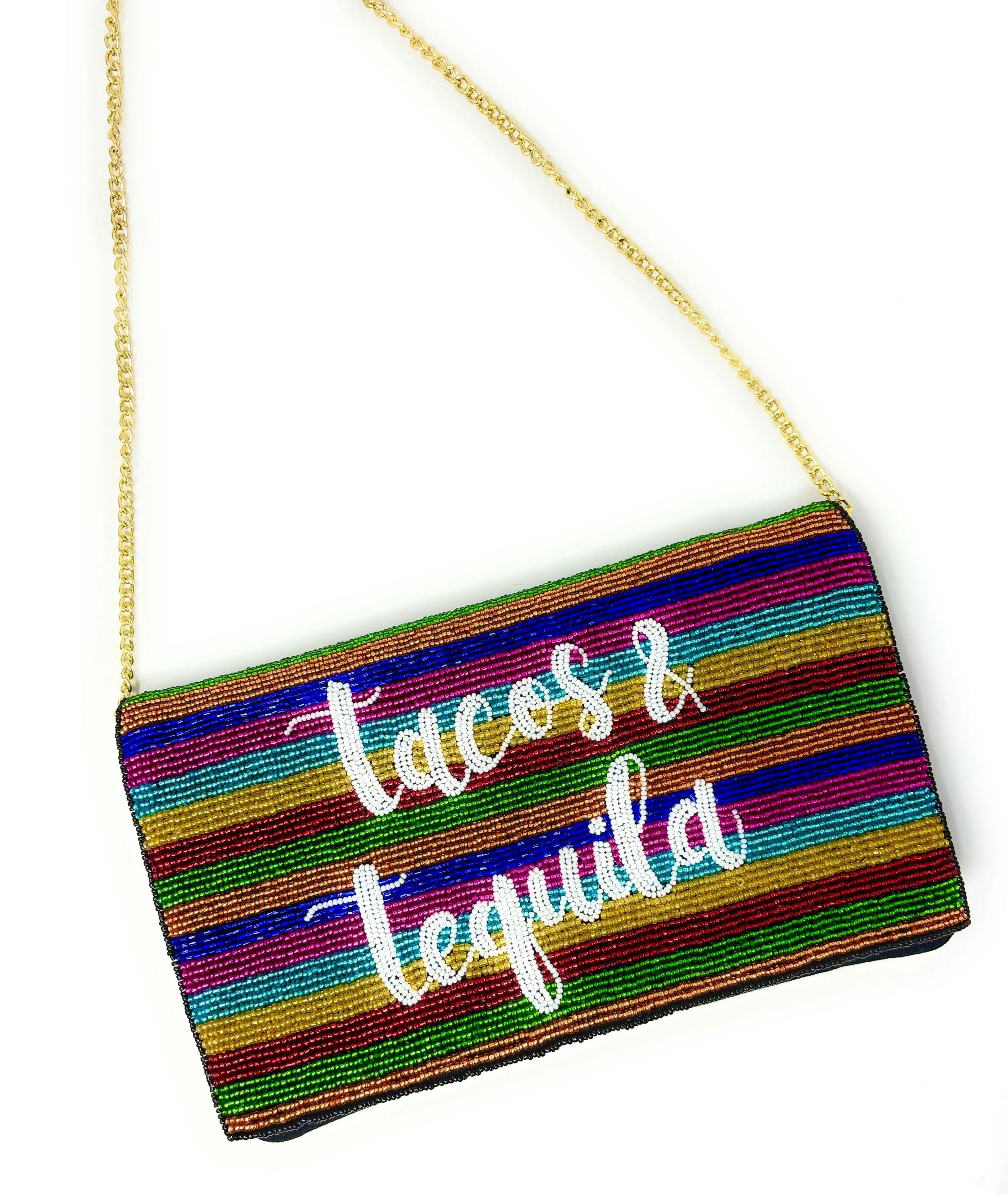 Tacos and Tequila Beaded Clutch Purse