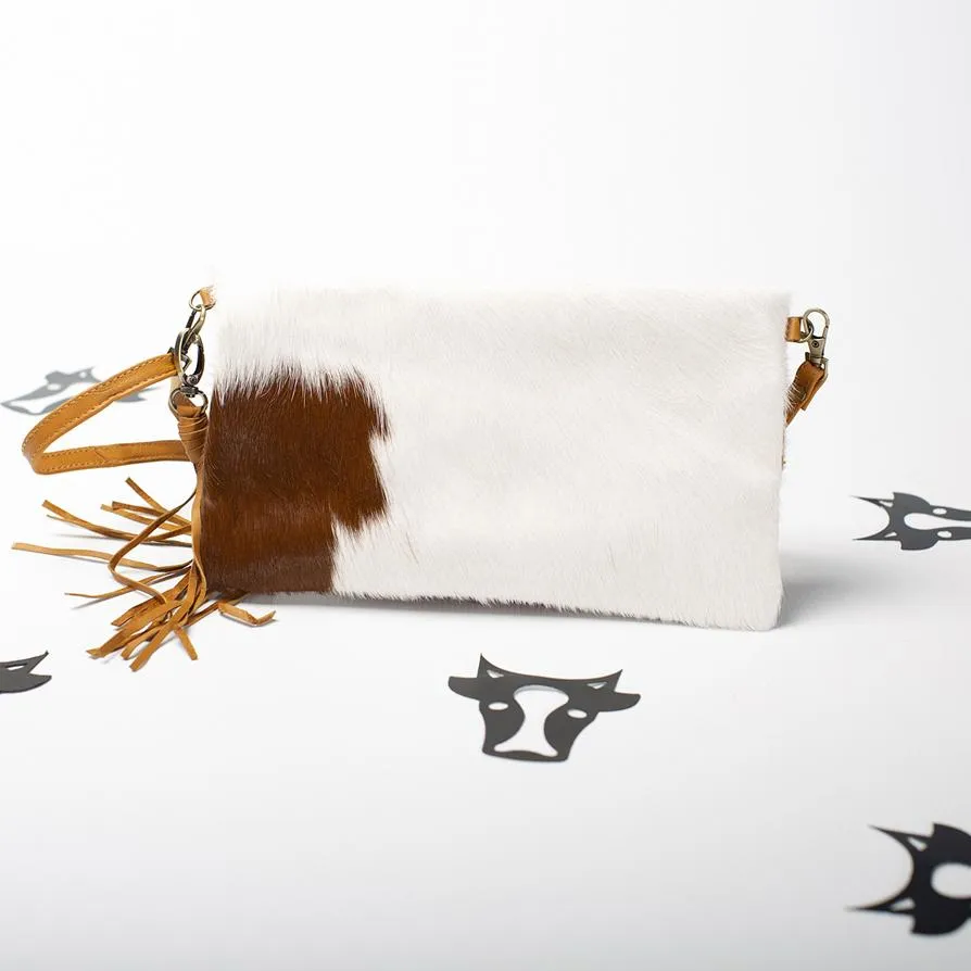 Tan Cow Clutch