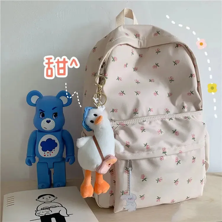 TAVIMART  -  Korean Version of Ins Fengshen Small Fresh Schoolbag Female High School Student Backpack Japanese Floral Soft Girl Backpack