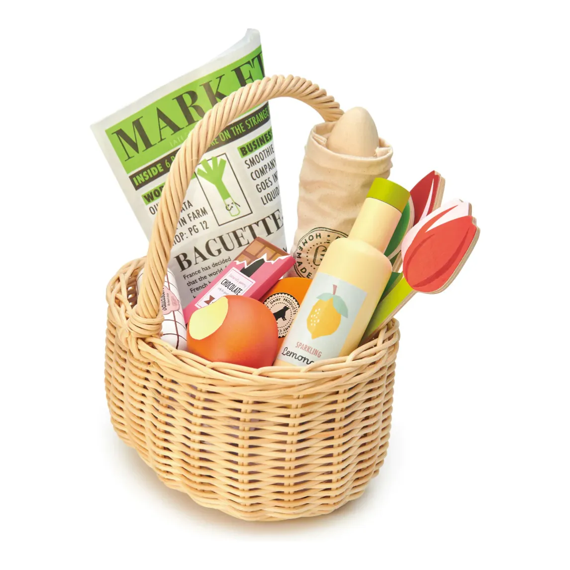 Tender Leaf Wicker Shopping Basket