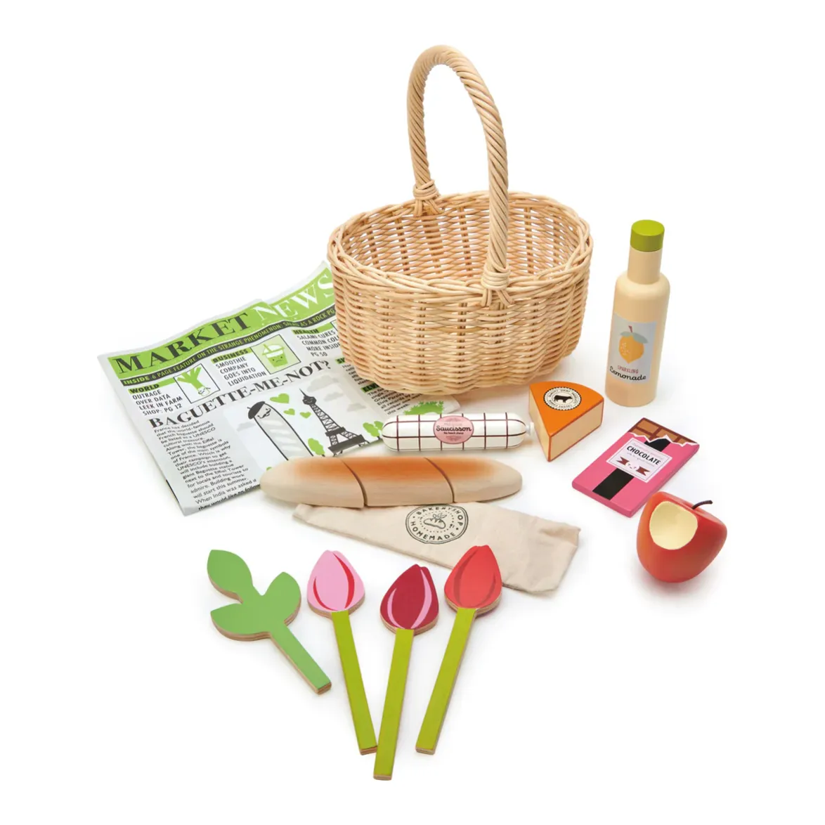 Tender Leaf Wicker Shopping Basket