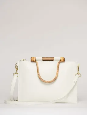 The Bamboo Clutch   Crossbody | White