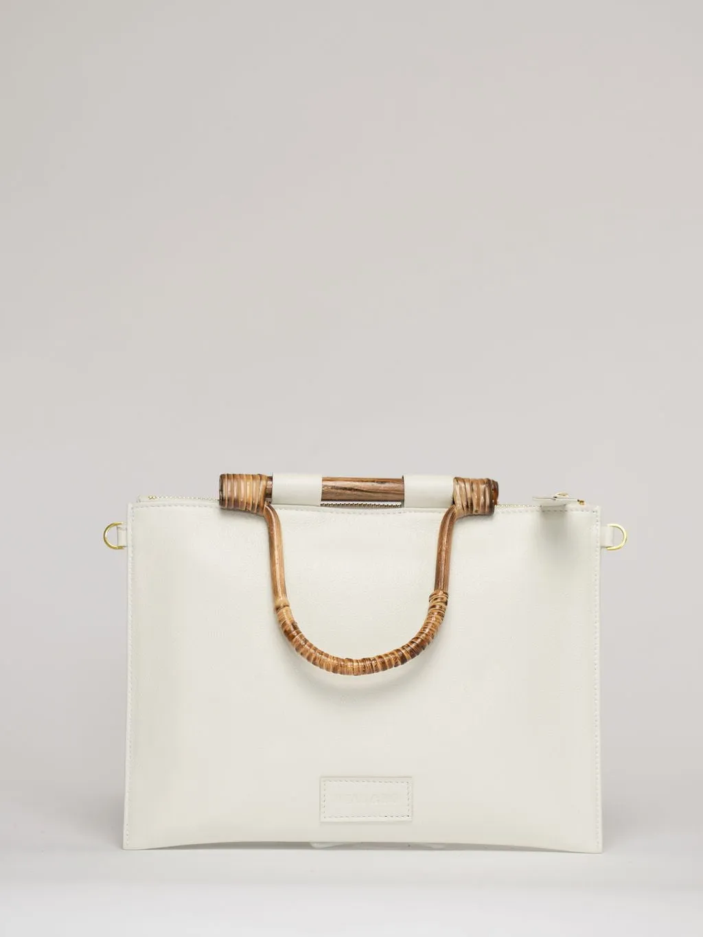 The Bamboo Clutch   Crossbody | White