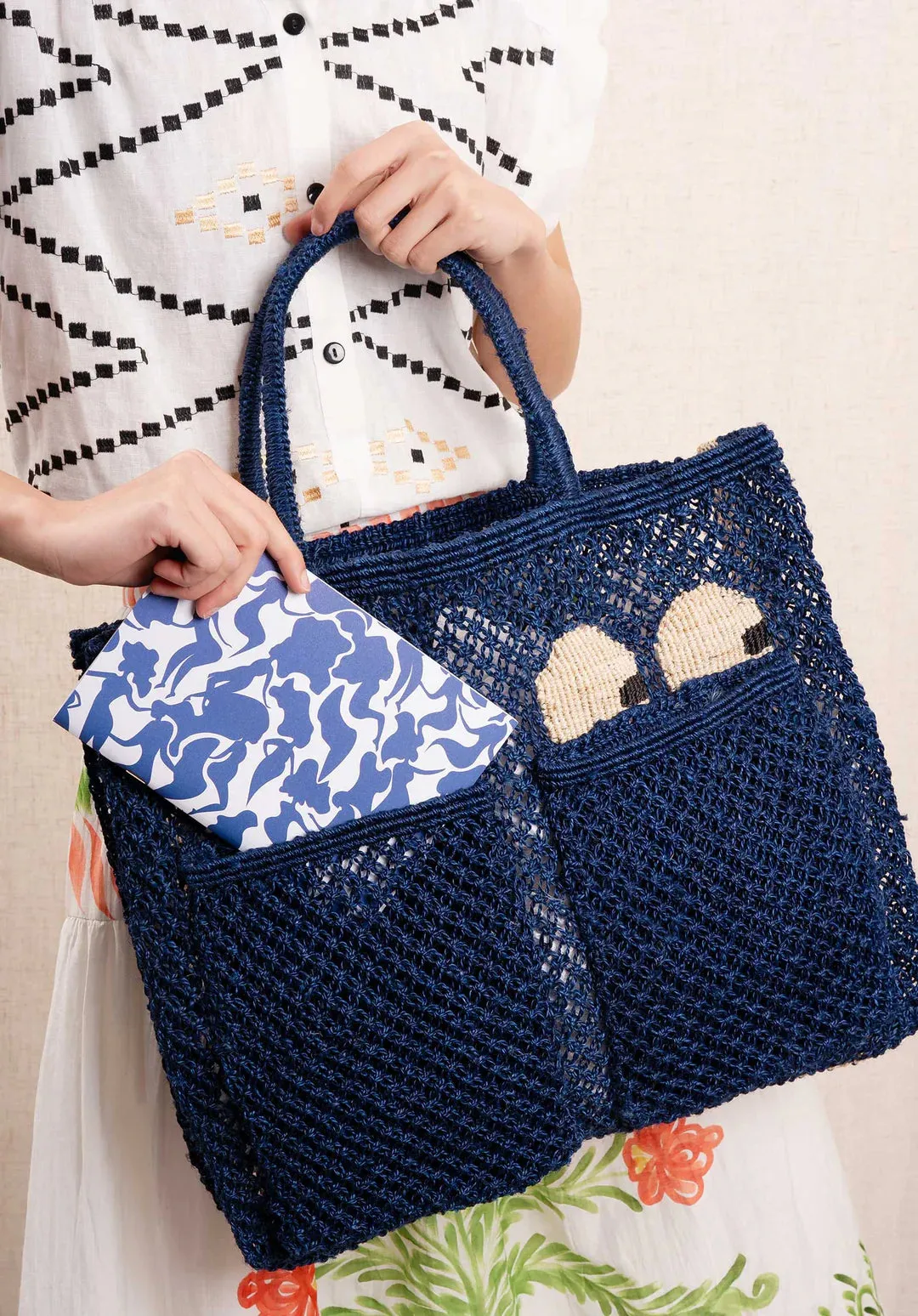 The Harvey Eyes Indigo Tote