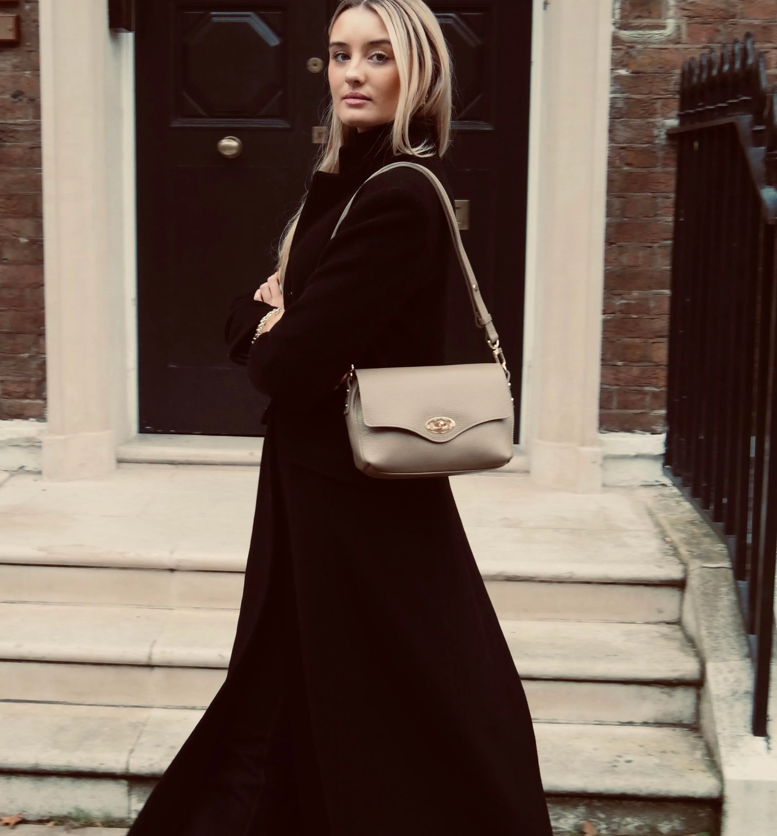 The Maddie Midi Mushroom Leather Bag