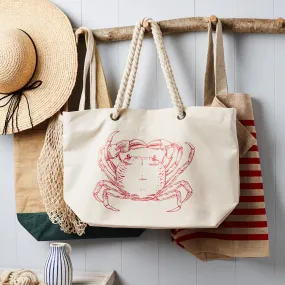 Tillyanna Crab Canvas Beach Bag