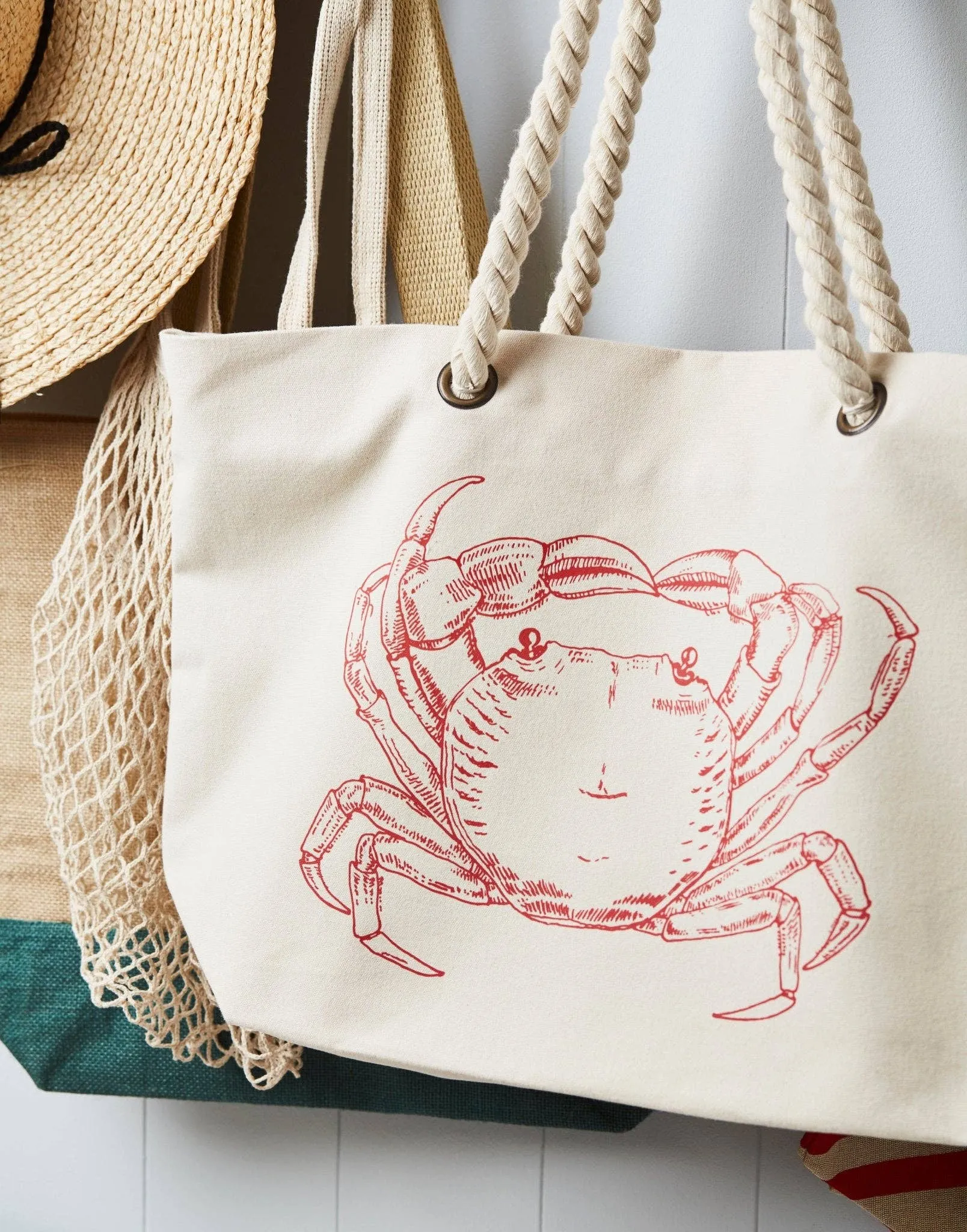 Tillyanna Crab Canvas Beach Bag