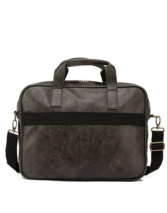 Tosca - VG003 Vegan Leather Briefcase - Black