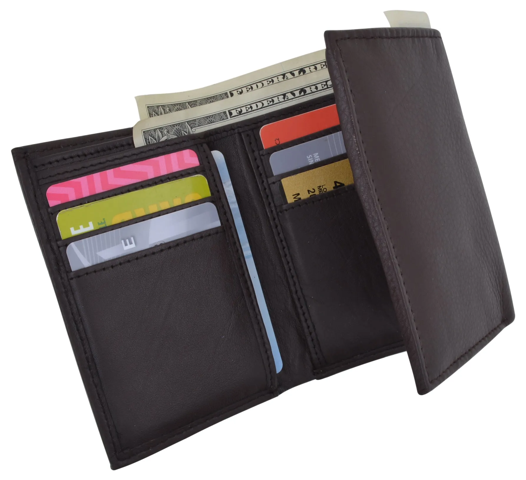 Trifold Men's RFID Blocking Premium Leather Classic Credit Card Holder Wallet