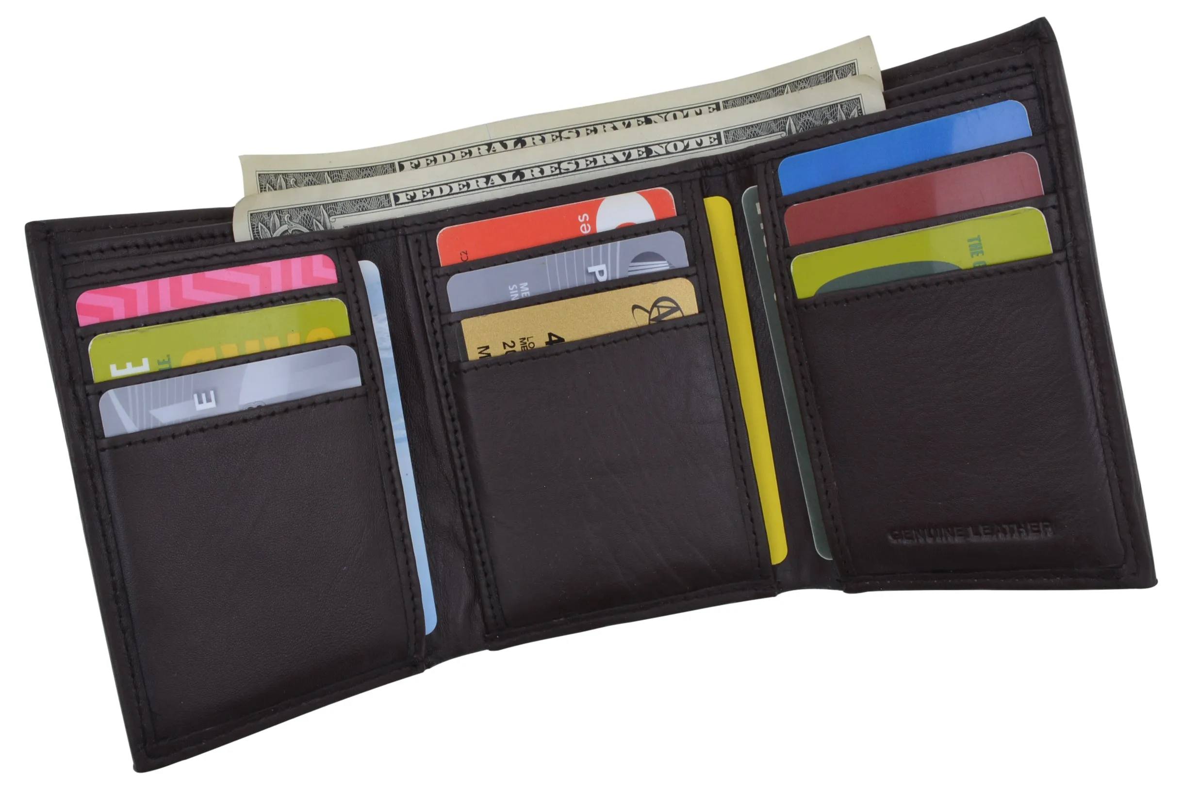 Trifold Men's RFID Blocking Premium Leather Classic Credit Card Holder Wallet