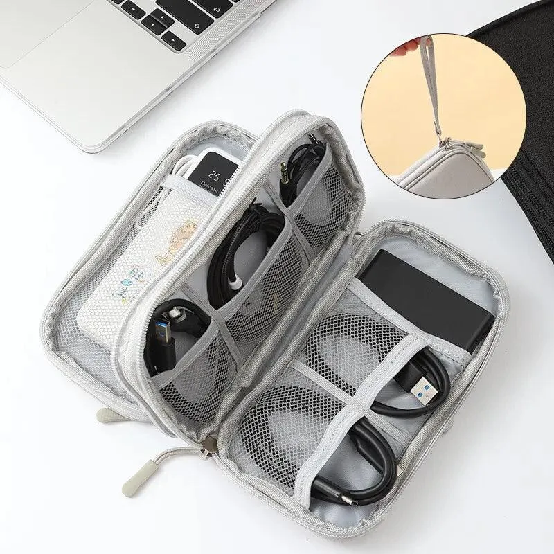 Ultimate USB Cable Travel Organizer: Chic Digital Accessory Bag