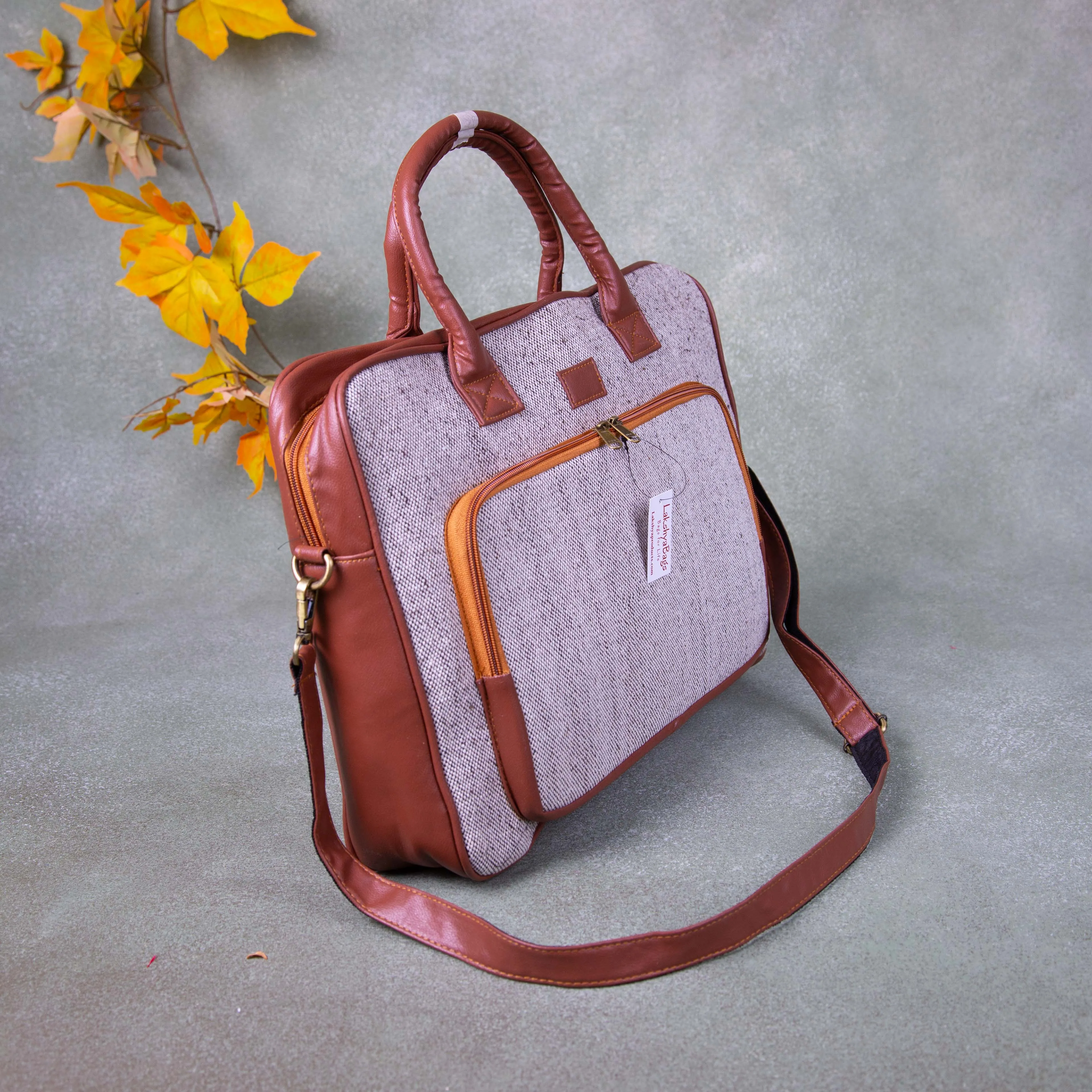 Unisex Laptop shoulder bags Grey Colour.