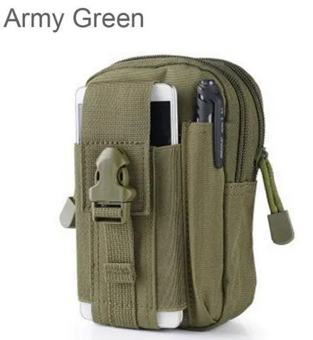 Universal Outdoor Tactical Holster Military Molle Hip Waist Belt Bag Wallet Pouch Purse Phone Case with Zipper for iPhone 7 /LG