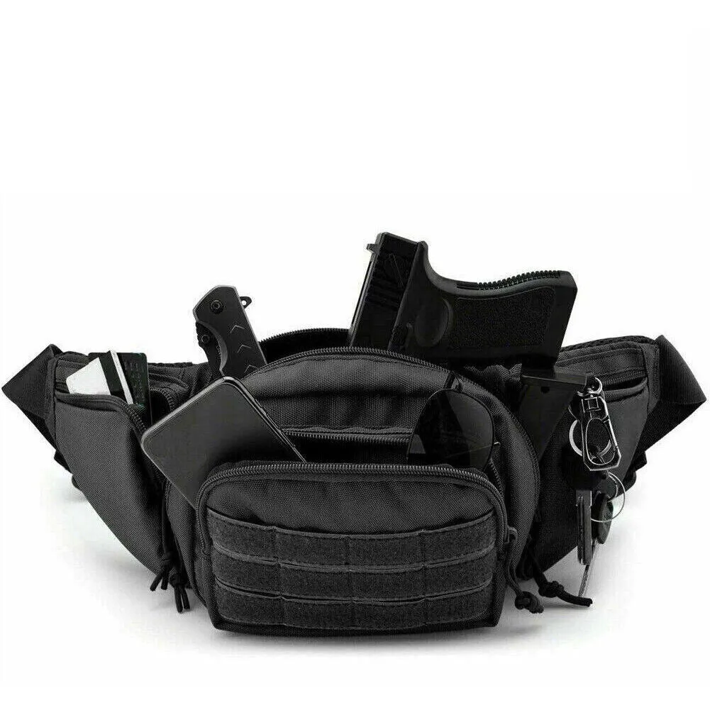 US 1-2 Pc Tactical Pistol Pouch Waist Gun Pack Bag Fanny Packs Concealed Carry