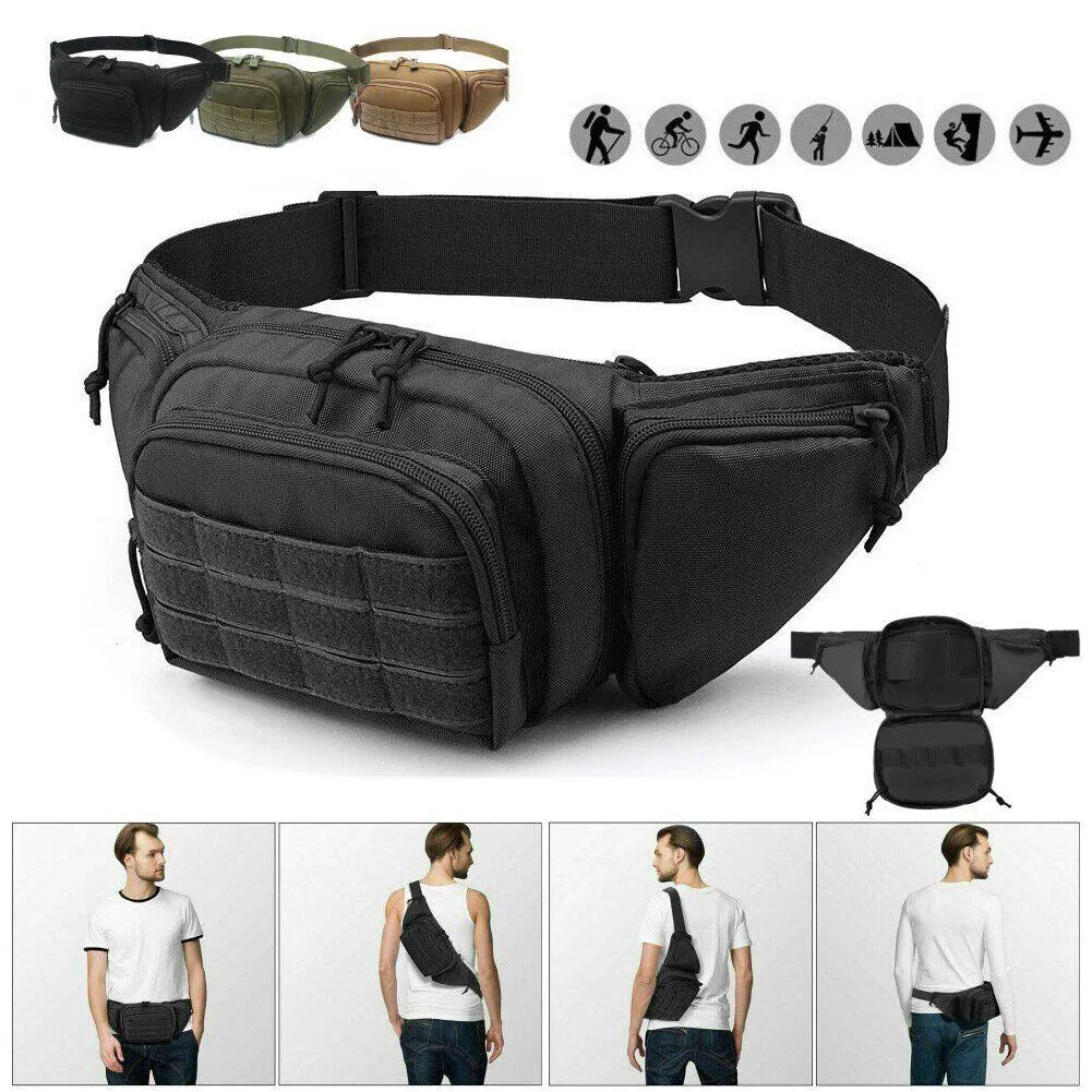 US 1-2 Pc Tactical Pistol Pouch Waist Gun Pack Bag Fanny Packs Concealed Carry