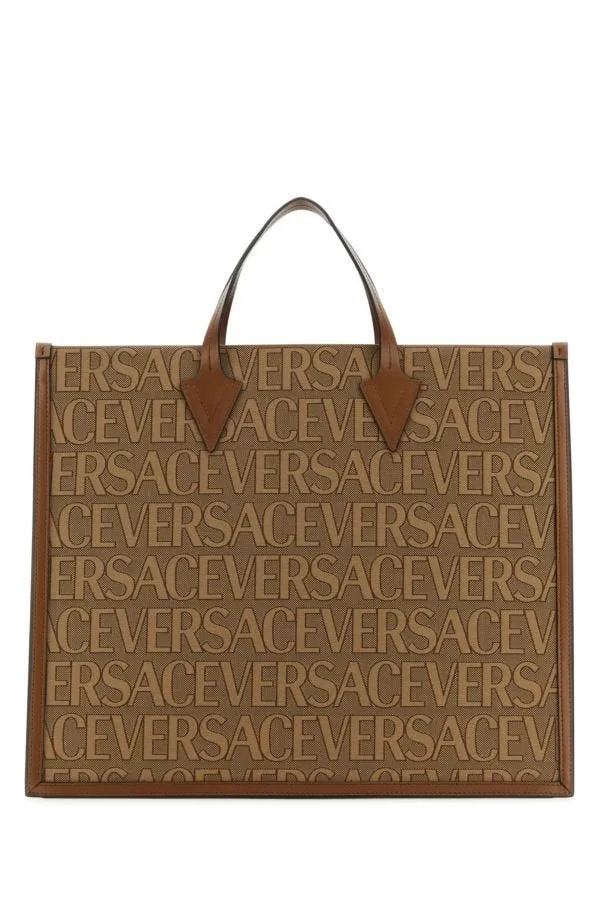 VERSACE | Embroidered canvas Versace Allover shopping bag