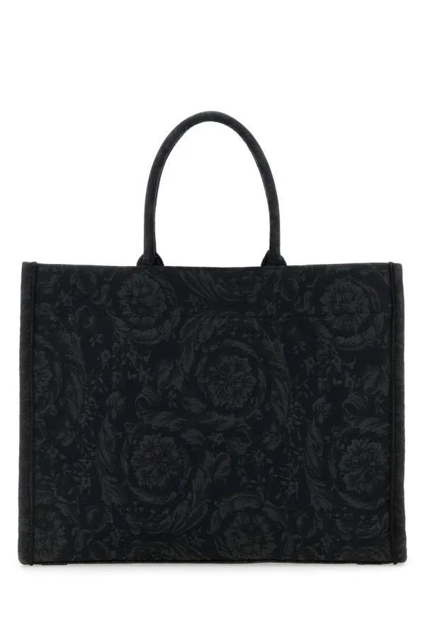 VERSACE | Embroidered fabric big Athena shopping bag