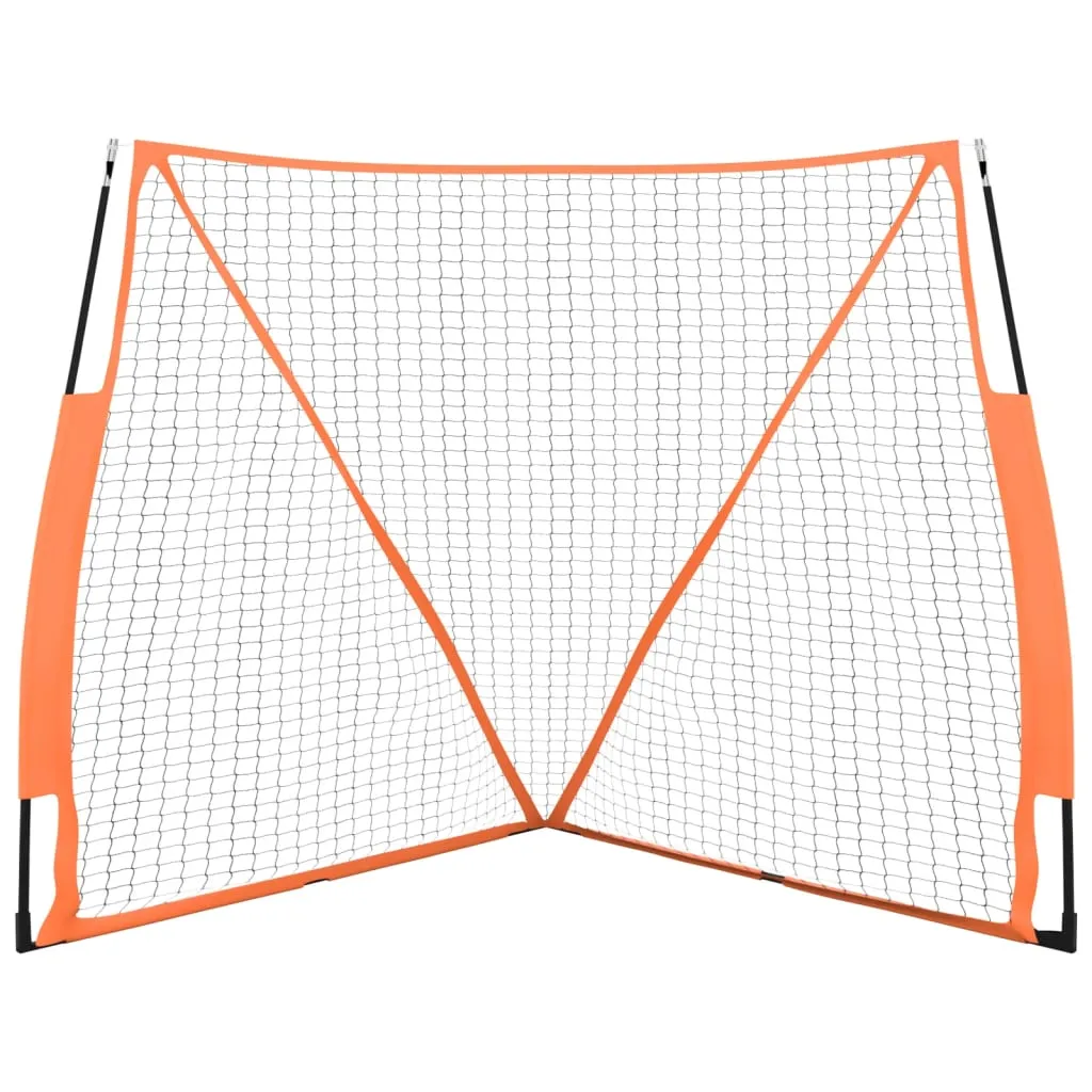 vidaXL Portable Baseball Net Orange&Black 183x182x183cm Steel&Polyester