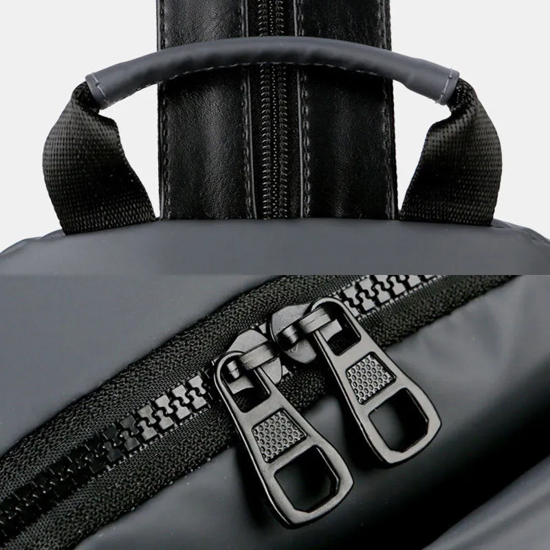 Waterproof Business Casual Solid With Earphone Hole Backpack Crossbody Bag Chest Bag For Male