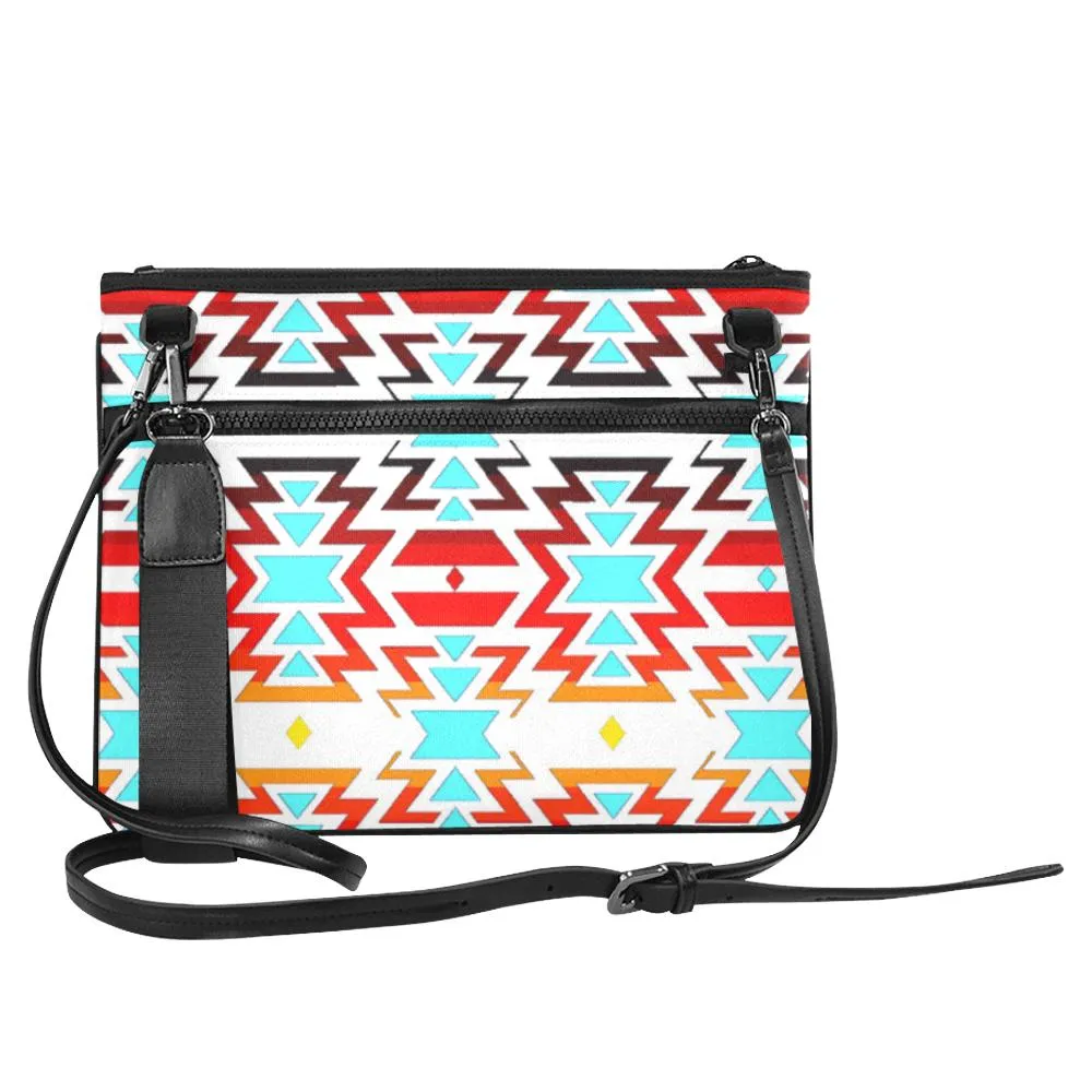 White Fire and Sky Slim Clutch Bag