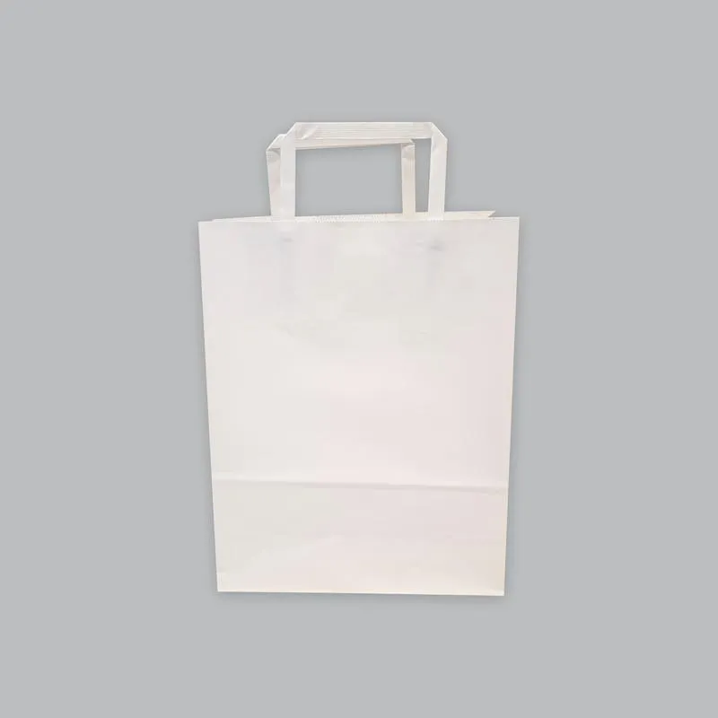 Whte Paper Shopping Bag Medium 4Pcs