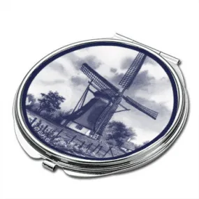 Windmill Scene Metal Compact Mirror