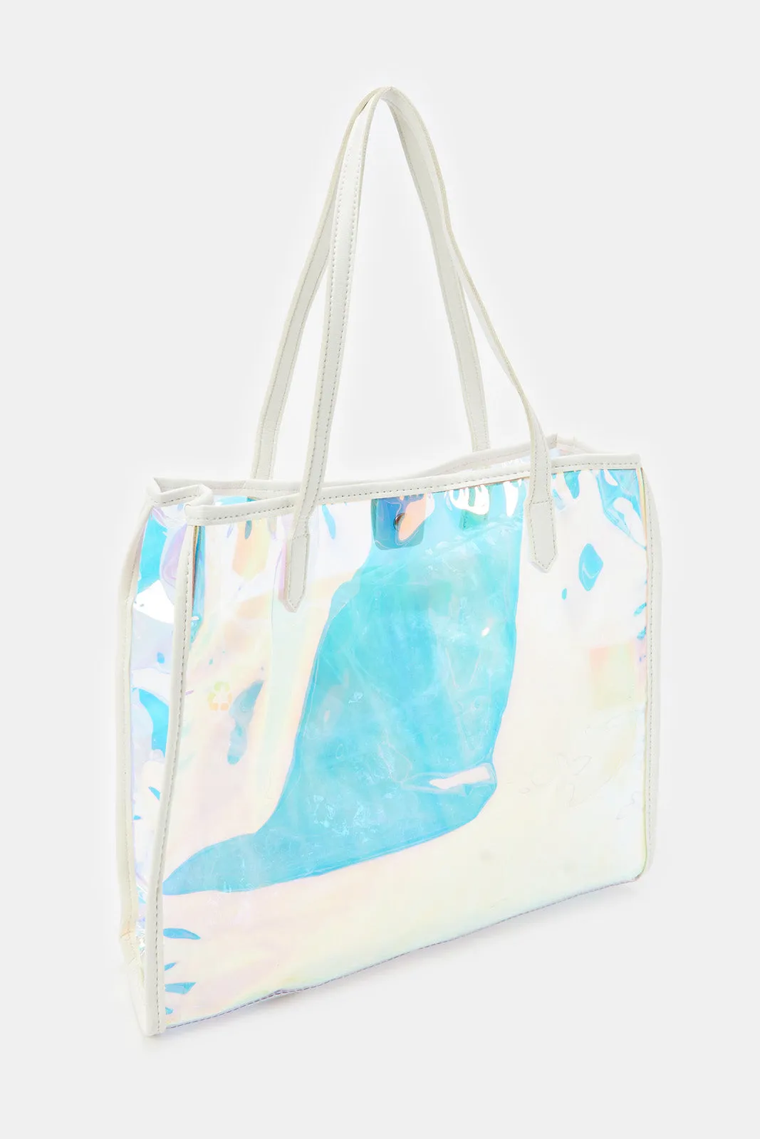 Women Grey Printed Transparent Shopper