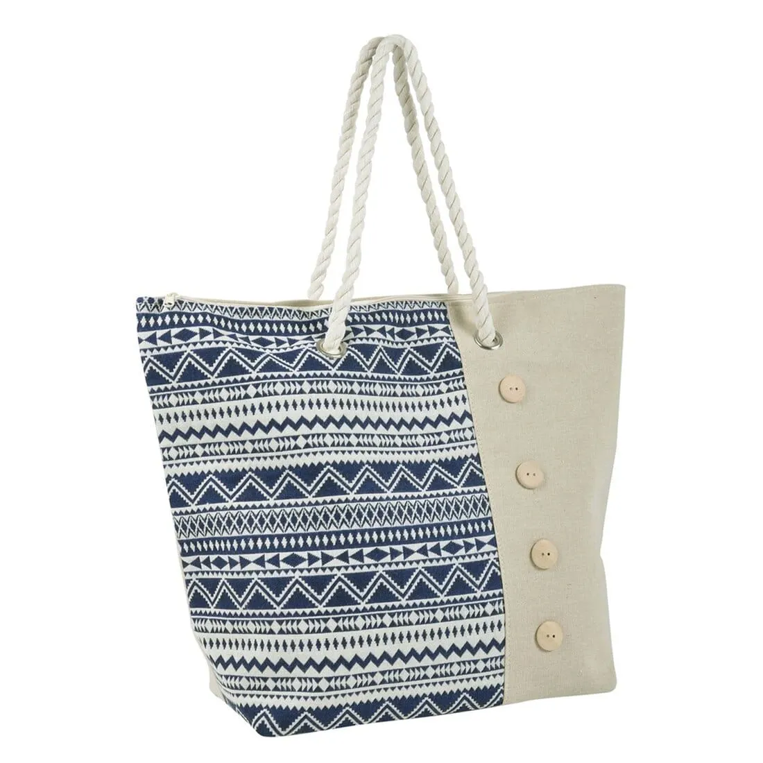 Womens Aztec Canvas Beach Shoulder Bag Shopping Tote