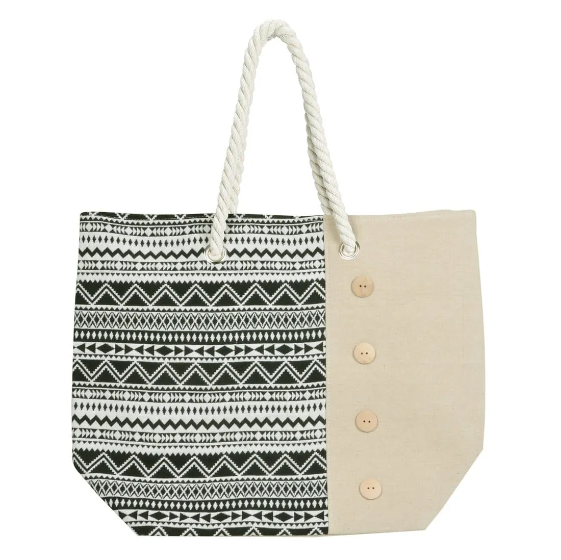 Womens Aztec Canvas Beach Shoulder Bag Shopping Tote