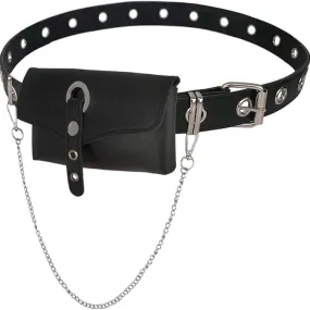 Women's Punk Chain Belt Bag for Women Crossbody Waist Bag