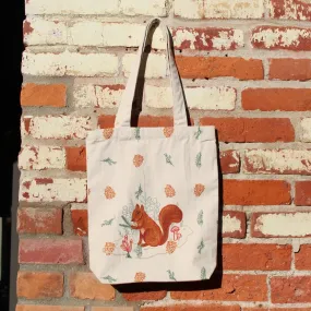 Woodland Cotton Tote - Squirrel