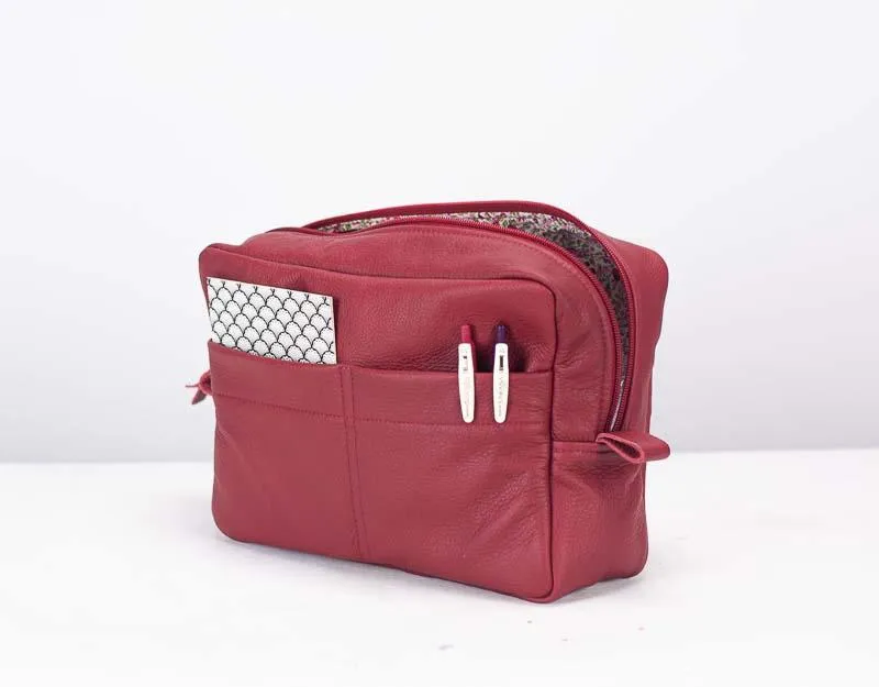 Ydra organizer - Deep red leather