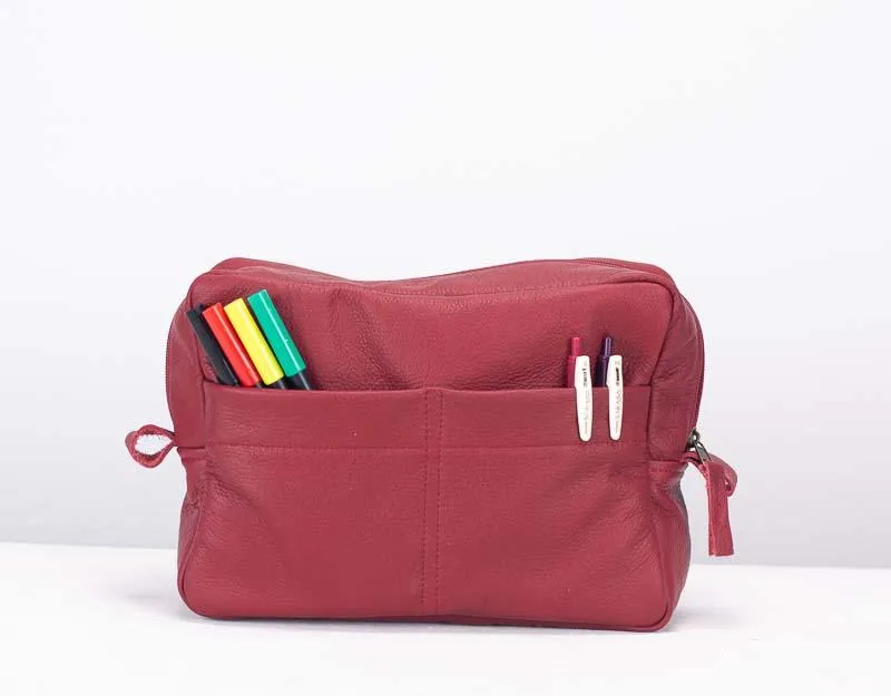 Ydra organizer - Deep red leather